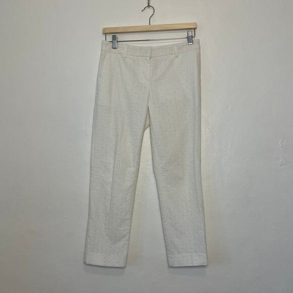 Ann Taylor – White Eyelet Slim Trouser Pant - Picture 1 of 9